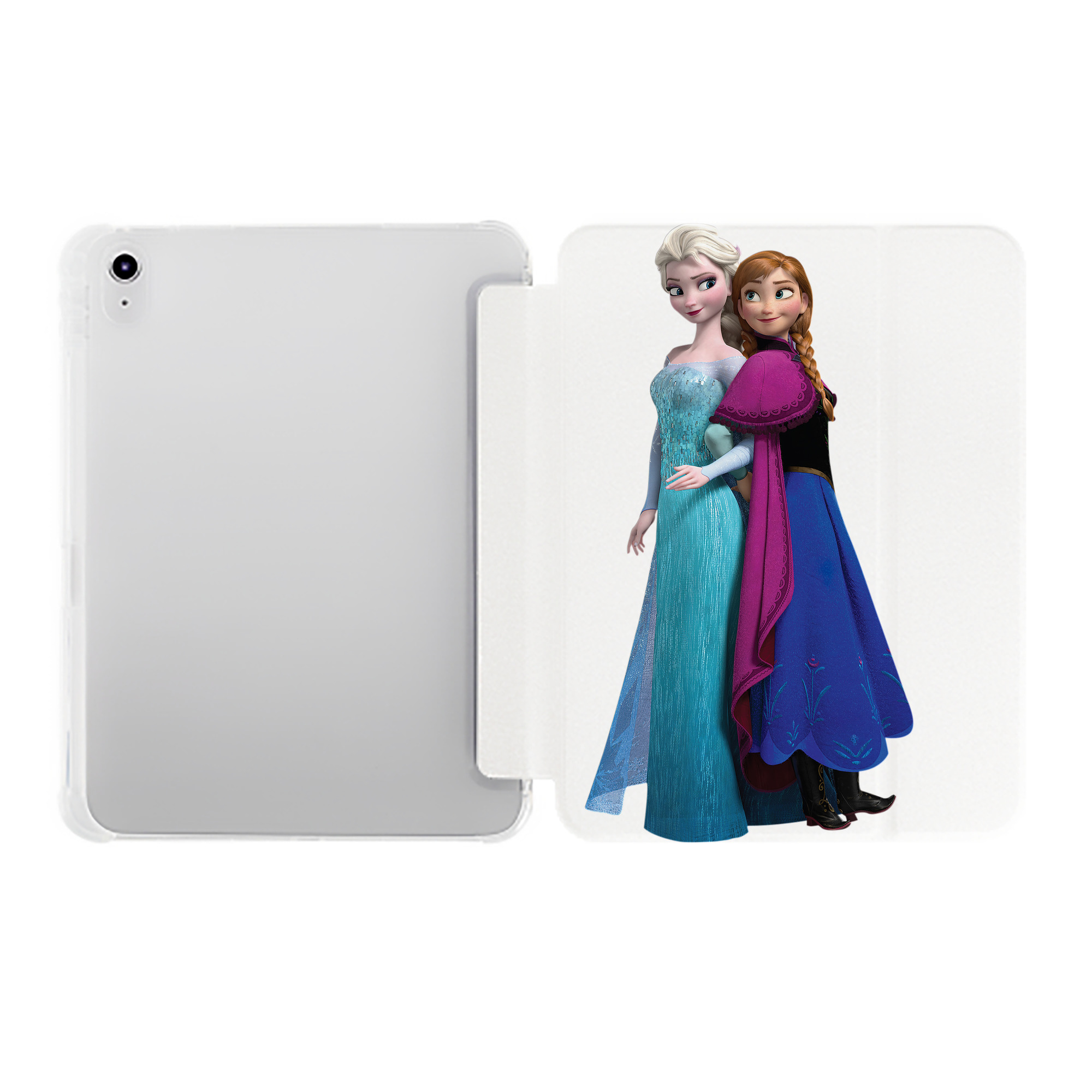 （画像用） アナと雪の女王 アンナ エルサ Frozen Anna Elsa IPad ケース ペン収納付き 三つ折りスタンド PUレザー×シリコン 対応機種9.5/10.5/10.9インチ